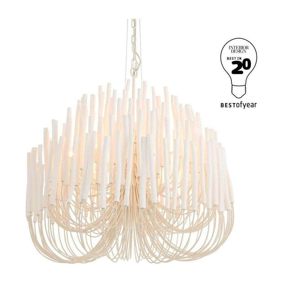 Arteriors Tilda Whitewash Stained Wood Chandelier