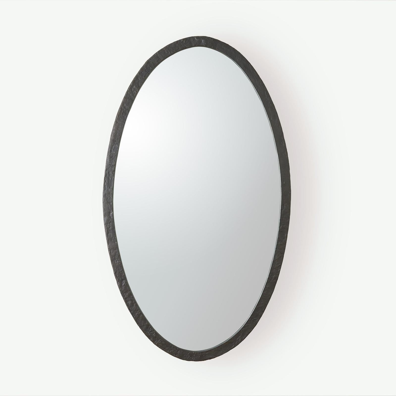 Global Views Oval Mirror Forged Iron
