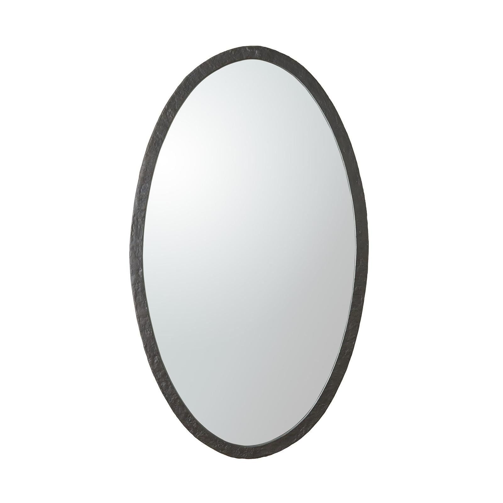 Global Views Oval Mirror Forged Iron