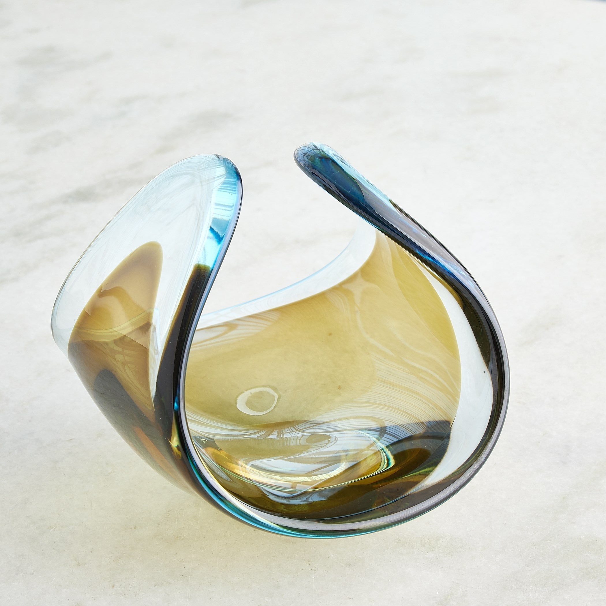 Global Views Turquoise Beige Bowl