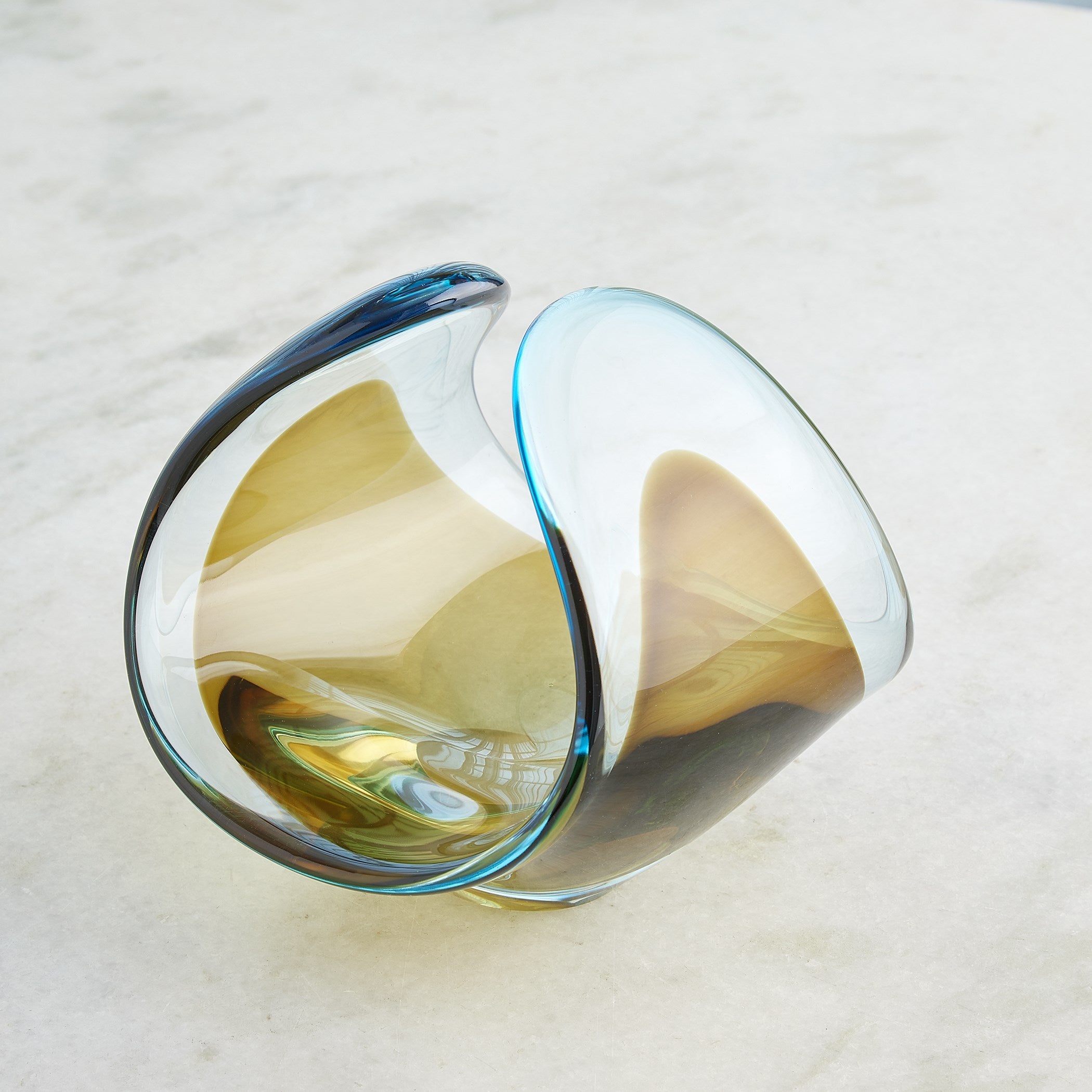 Global Views Turquoise Beige Bowl