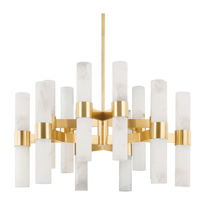 Hudson Valley Lighting Stowe 24 Light 37.75 inch Aged Brass Chandelier Ceiling Light