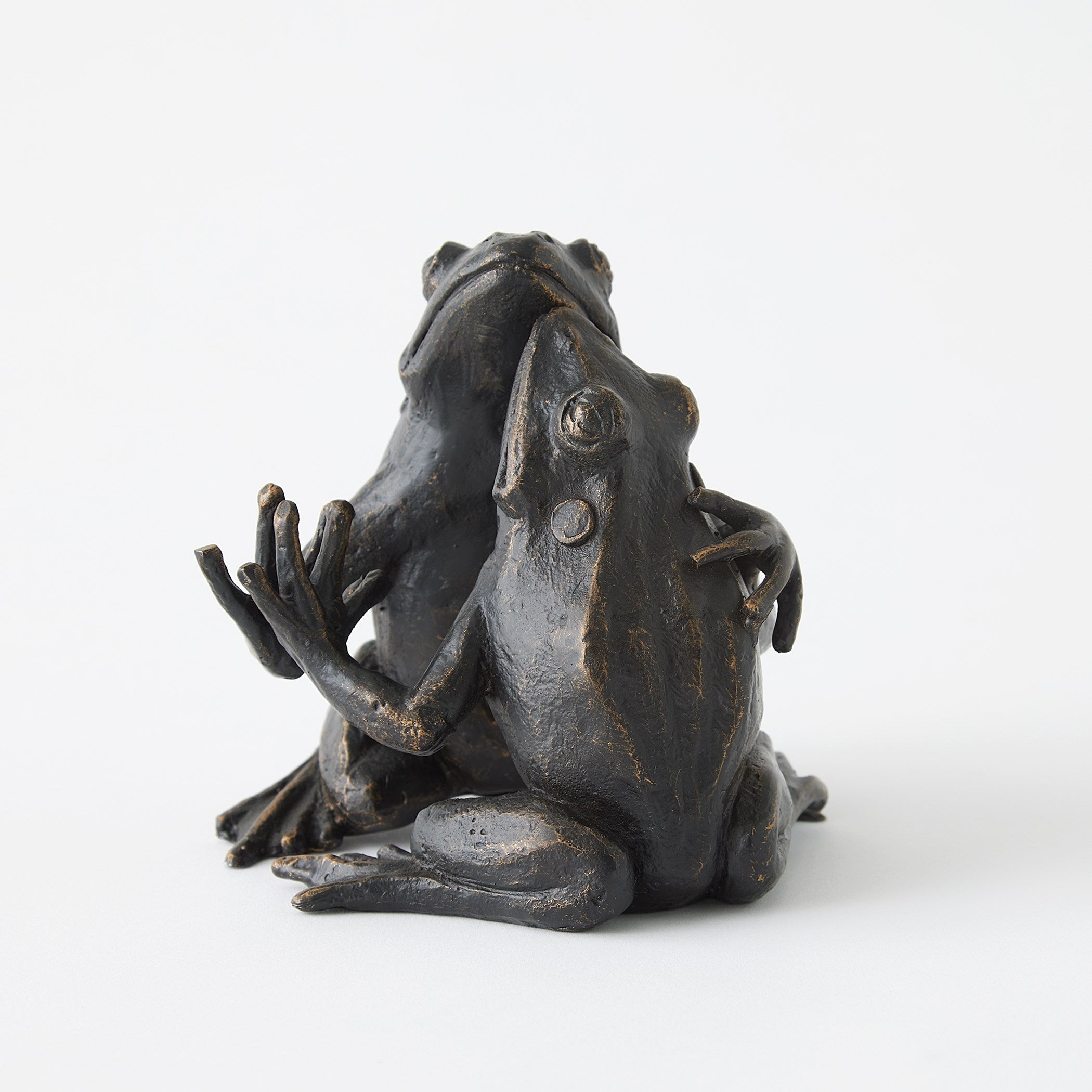 Global Views Bronze Hugging Frog Sculpture