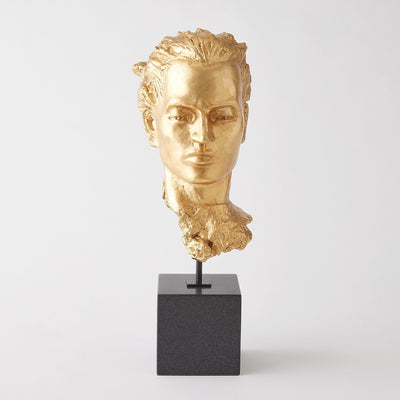Global Views Gold Leaf Gilded Portrait Sculpture
