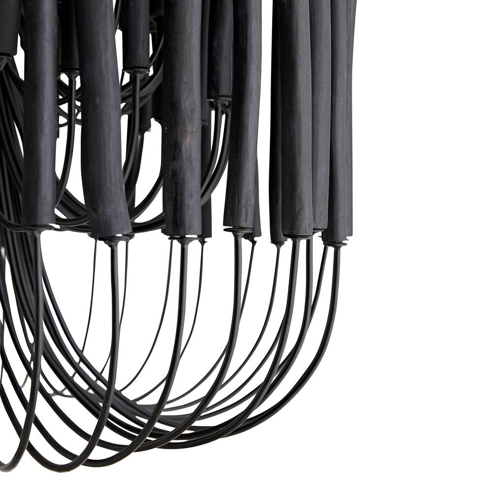 Arteriors Tilda Black Stained Wood Chandelier