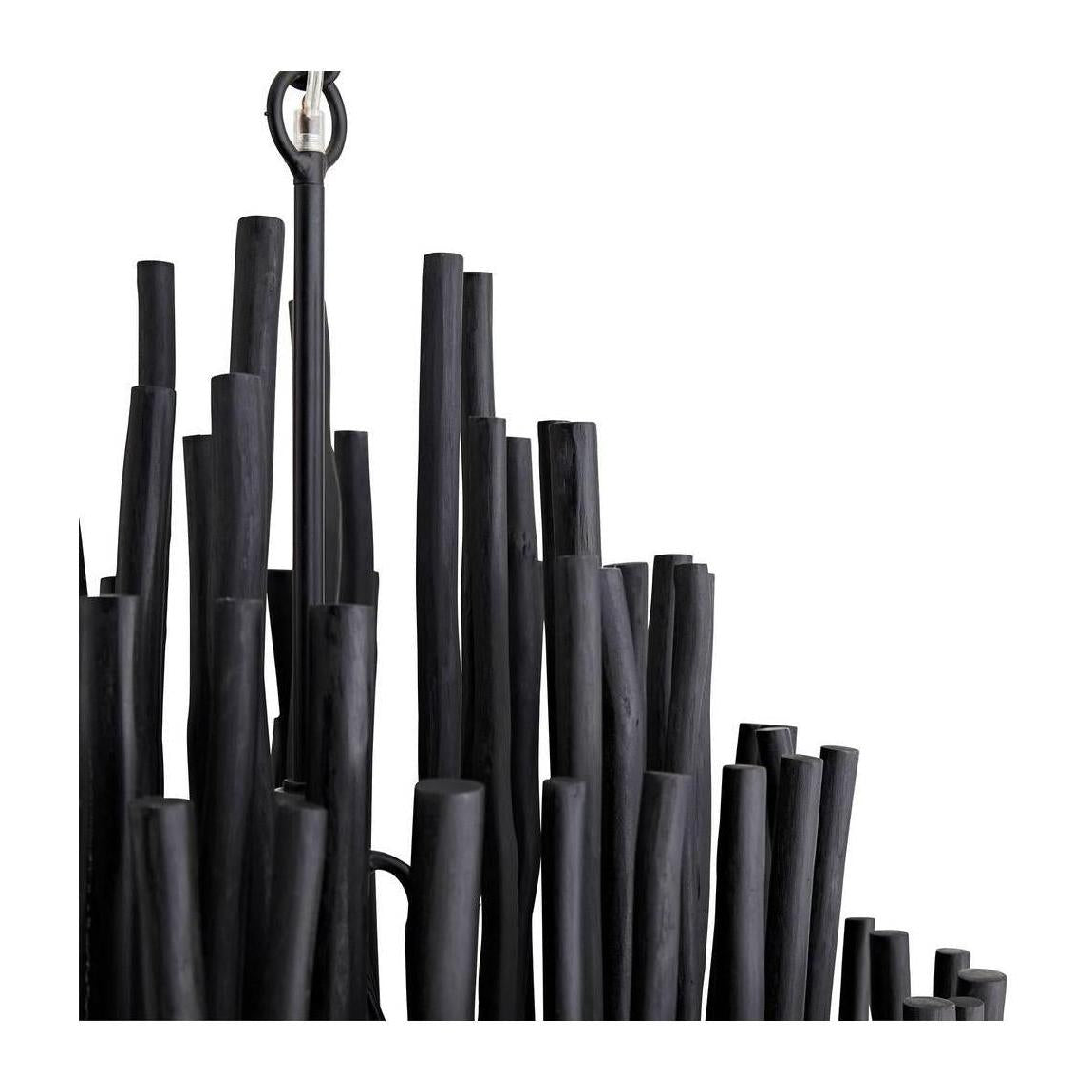 Arteriors Tilda Black Stained Wood Chandelier
