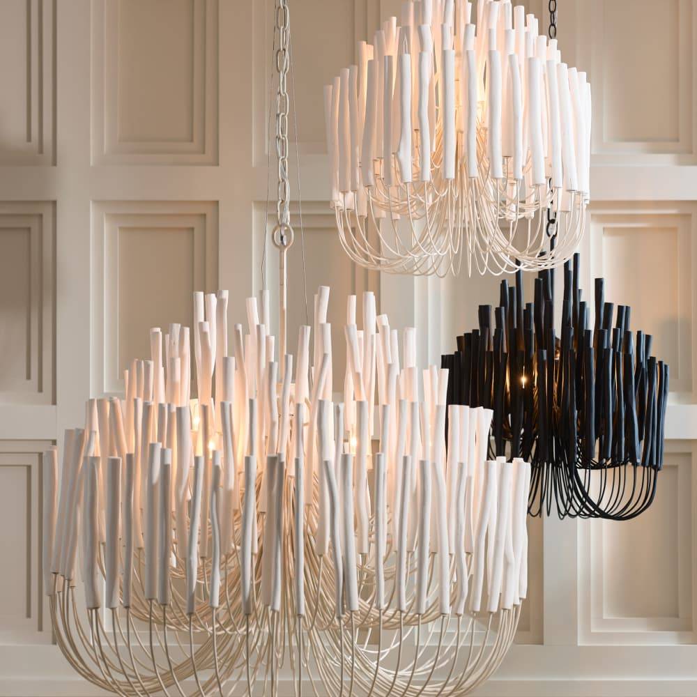 Arteriors Tilda Black Stained Wood Chandelier