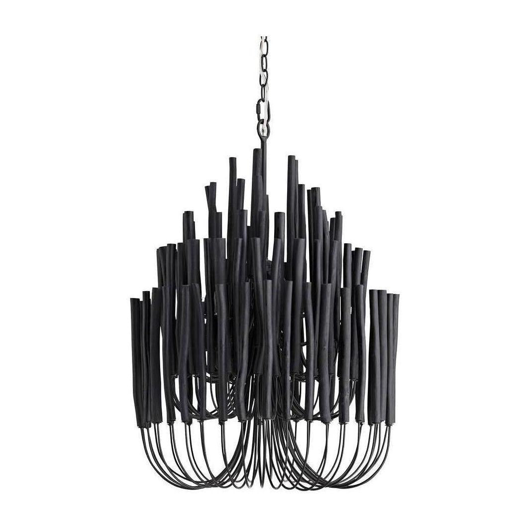 Arteriors Tilda Black Stained Wood Chandelier