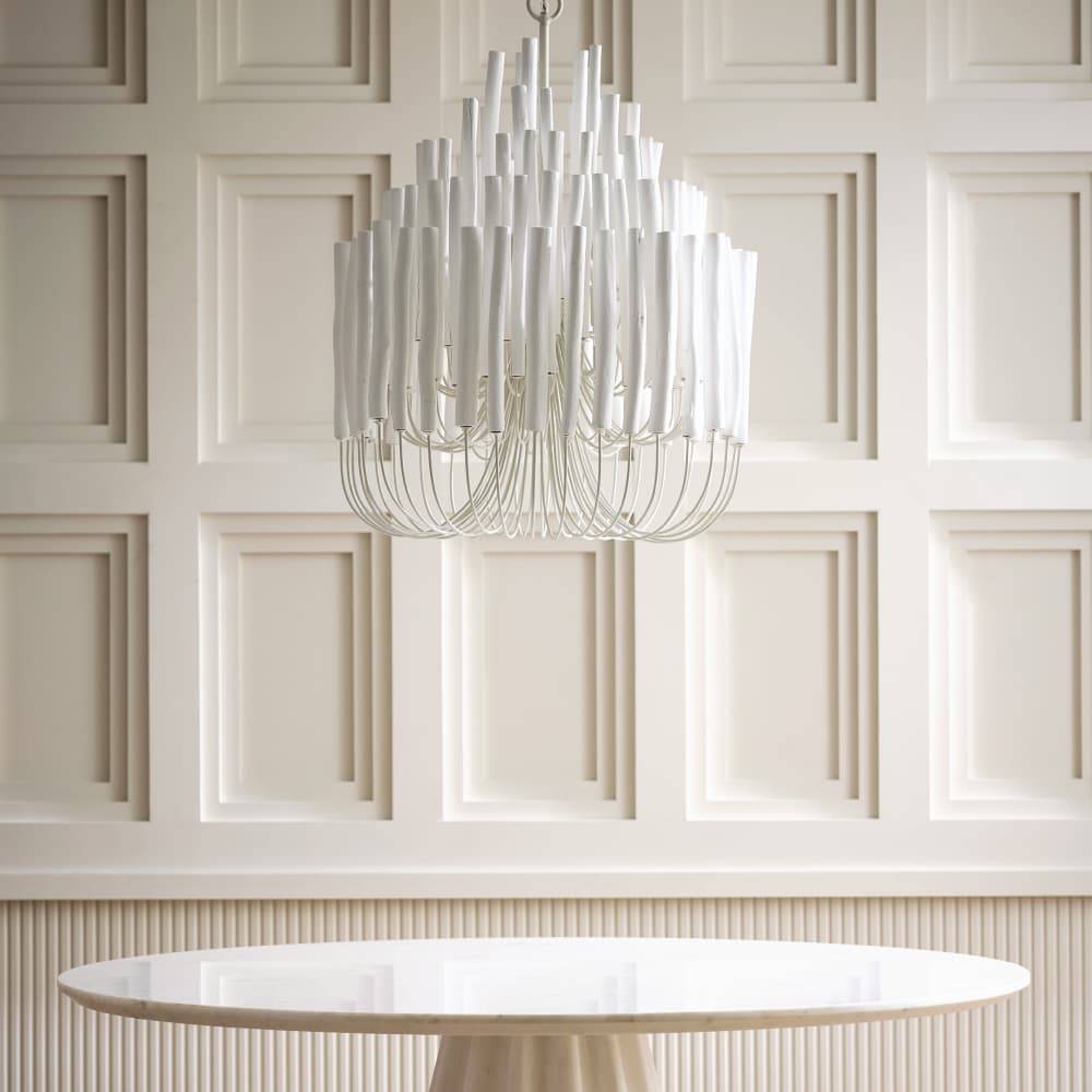 Arteriors Tilda Whitewash Stained Wood Chandelier
