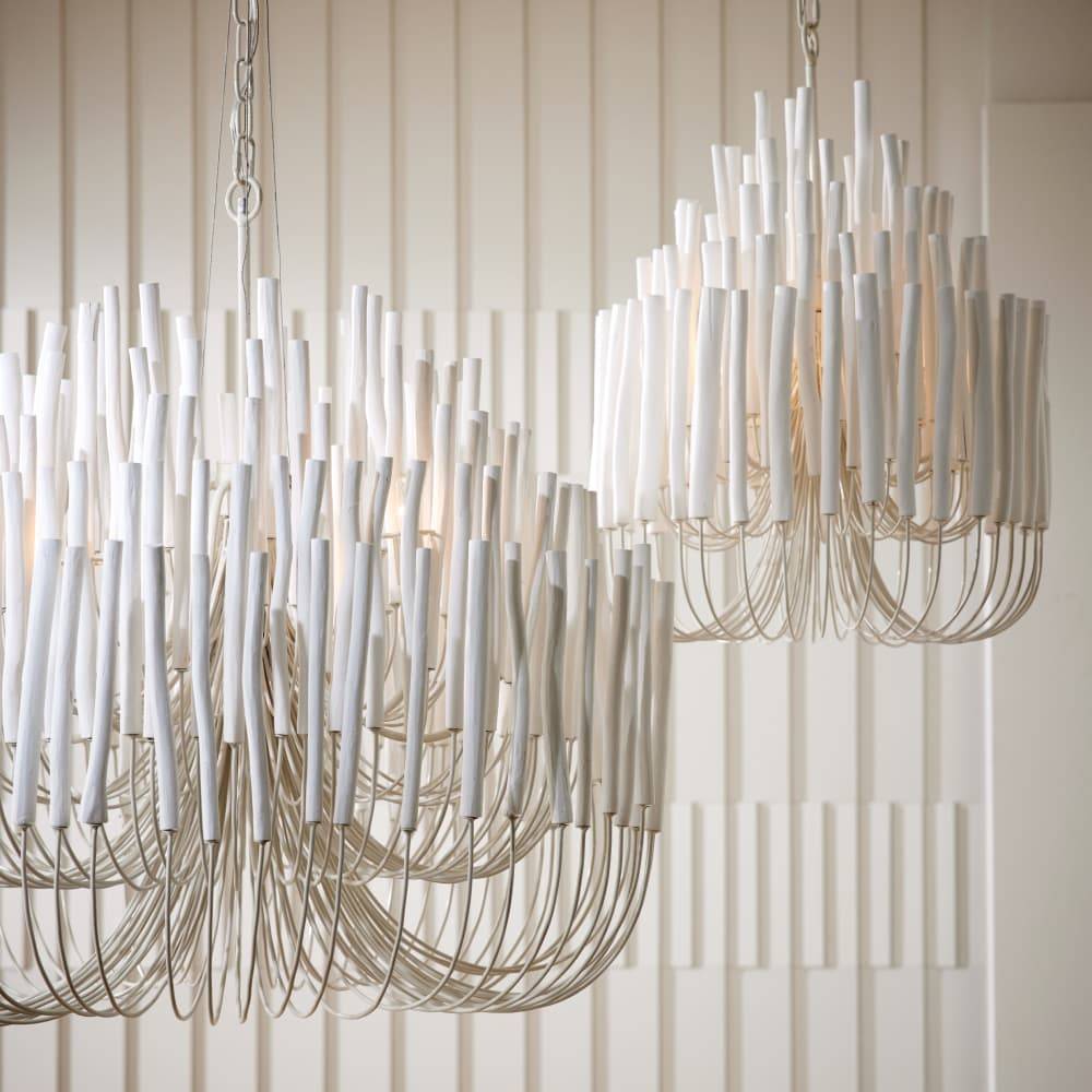 Arteriors Tilda Whitewash Stained Wood Chandelier