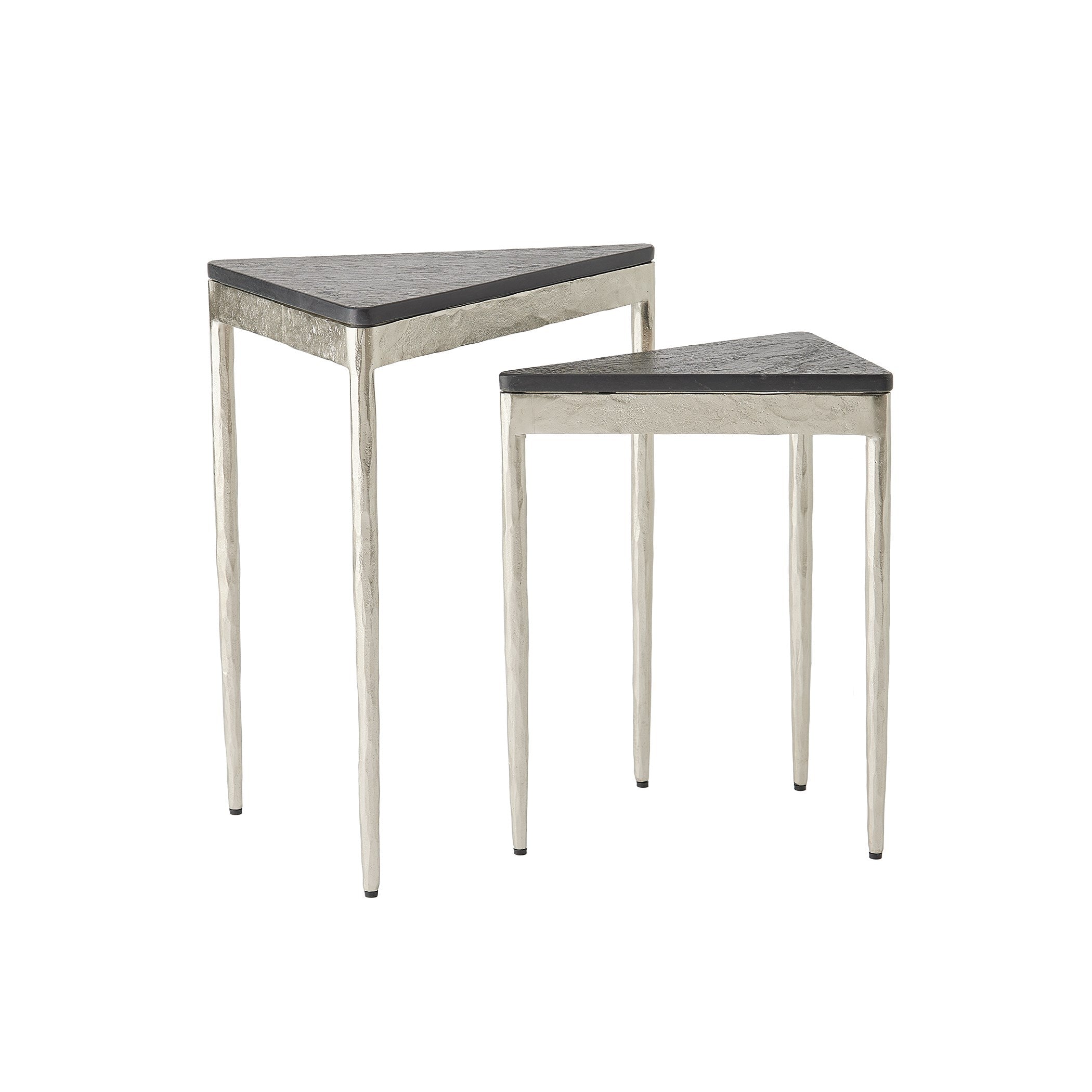 Global Views S/2 Triangular Nesting Tables Nickel