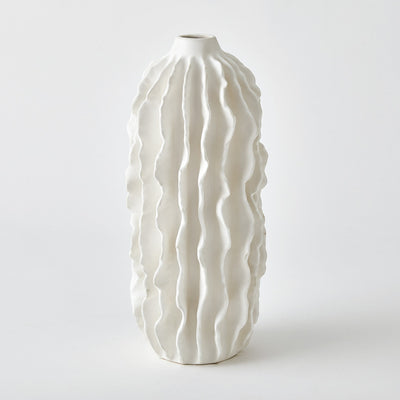 Global Views Matte White Sea Ribbons Vase