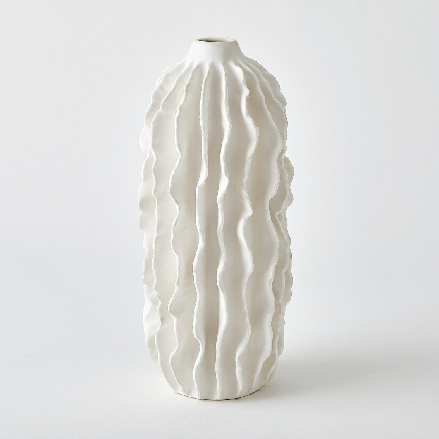 Global Views Matte White Sea Ribbons Vase
