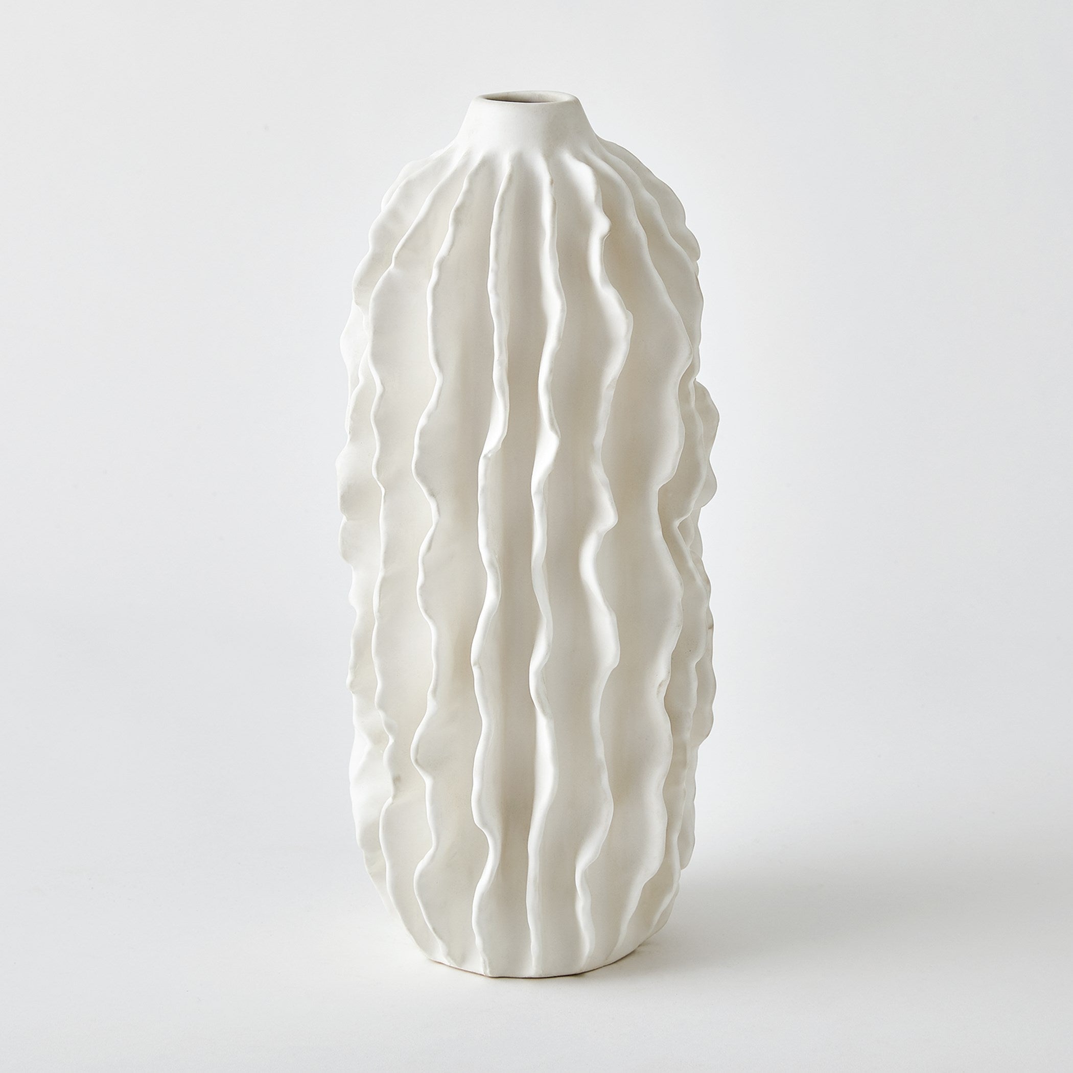 Global Views Matte White Sea Ribbons Vase