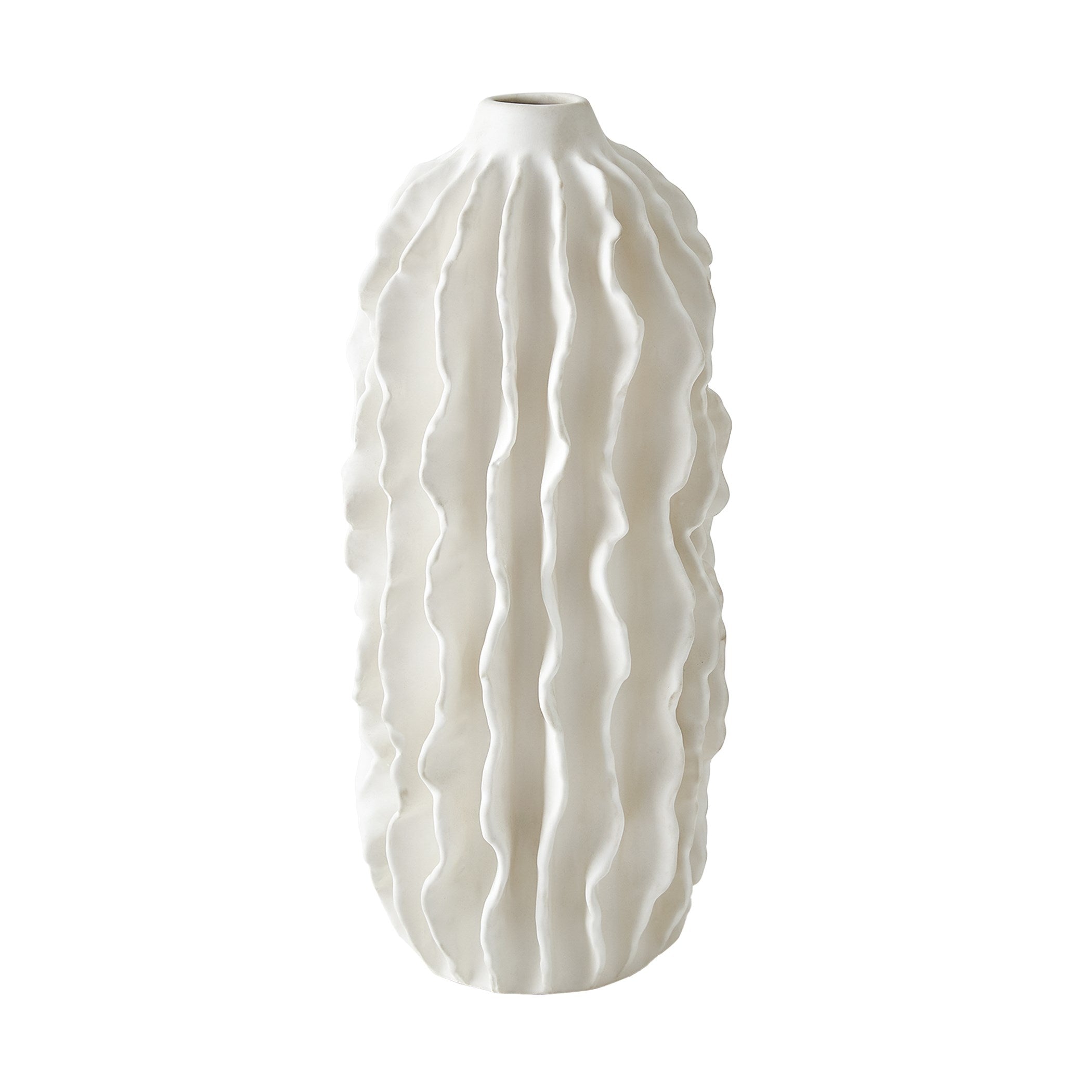 Global Views Matte White Sea Ribbons Vase