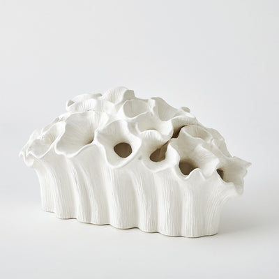 Global Views Matte White Flora Coral Bouquet