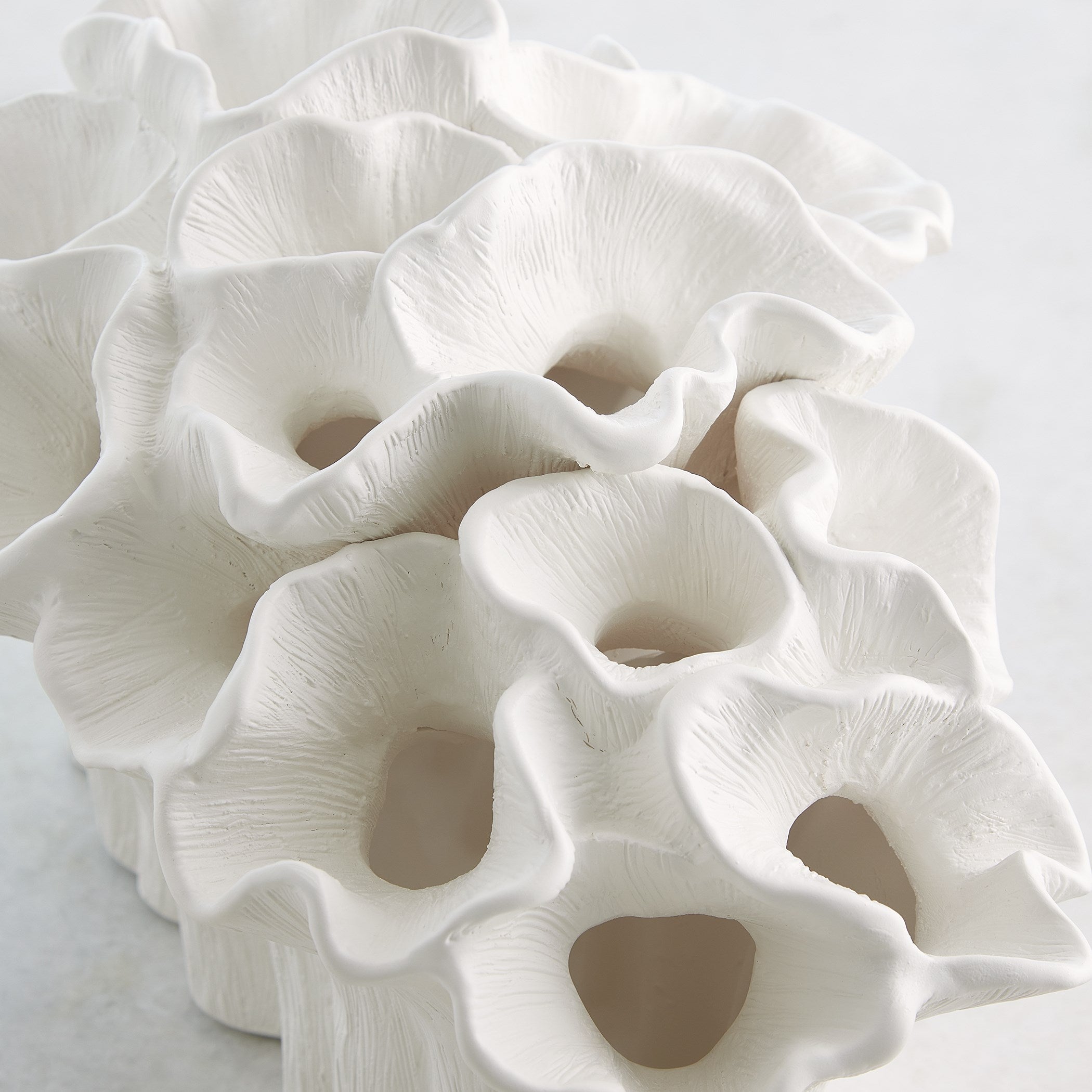Global Views Matte White Flora Coral Bouquet
