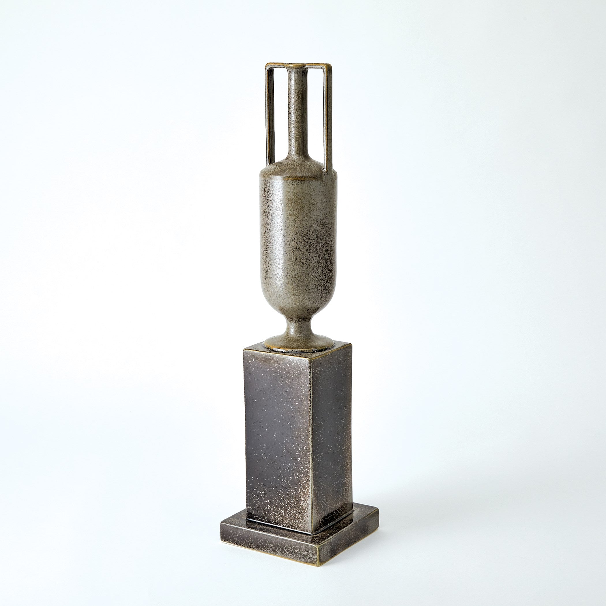 Global Views Reactive Silver Pedestal Vase