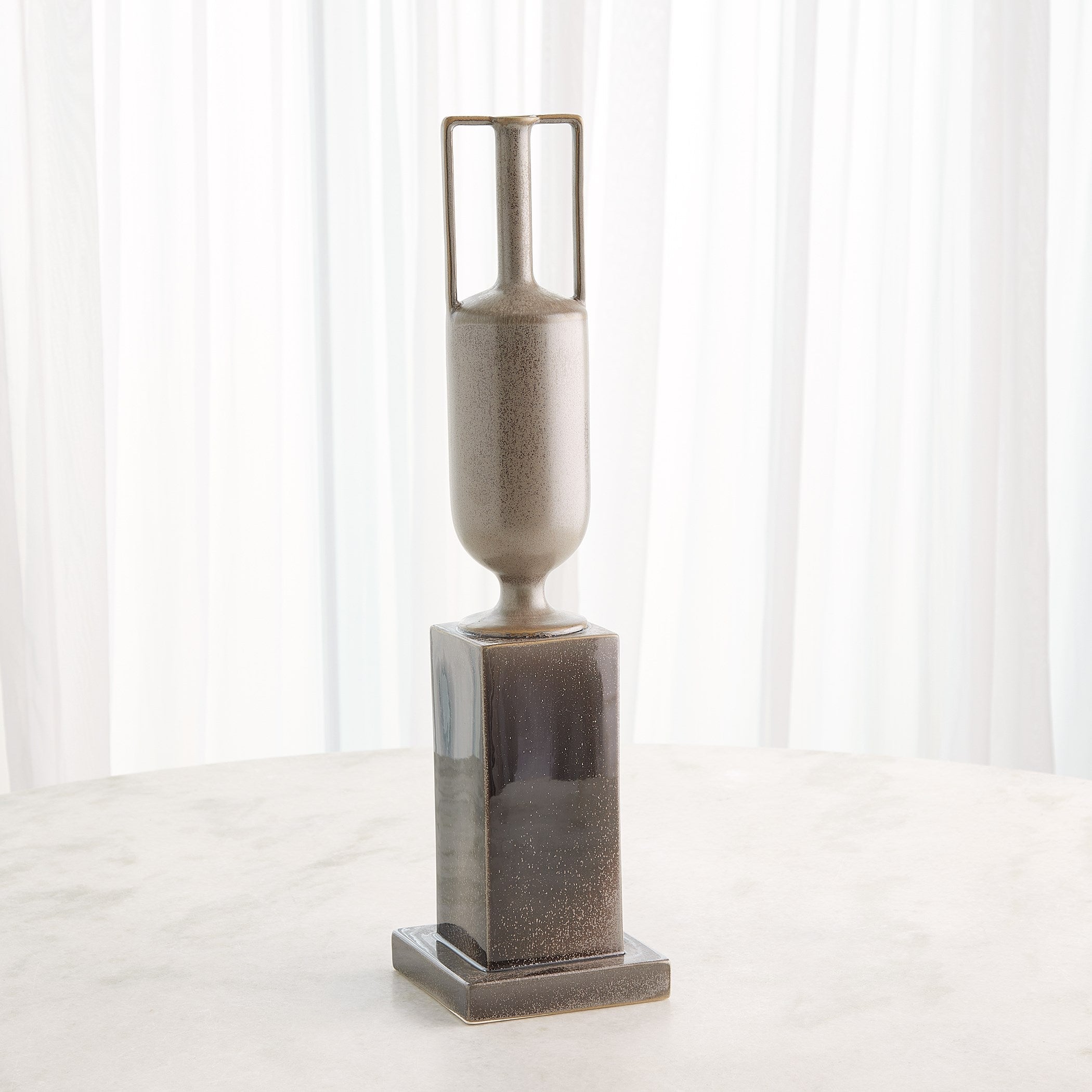 Global Views Reactive Silver Pedestal Vase