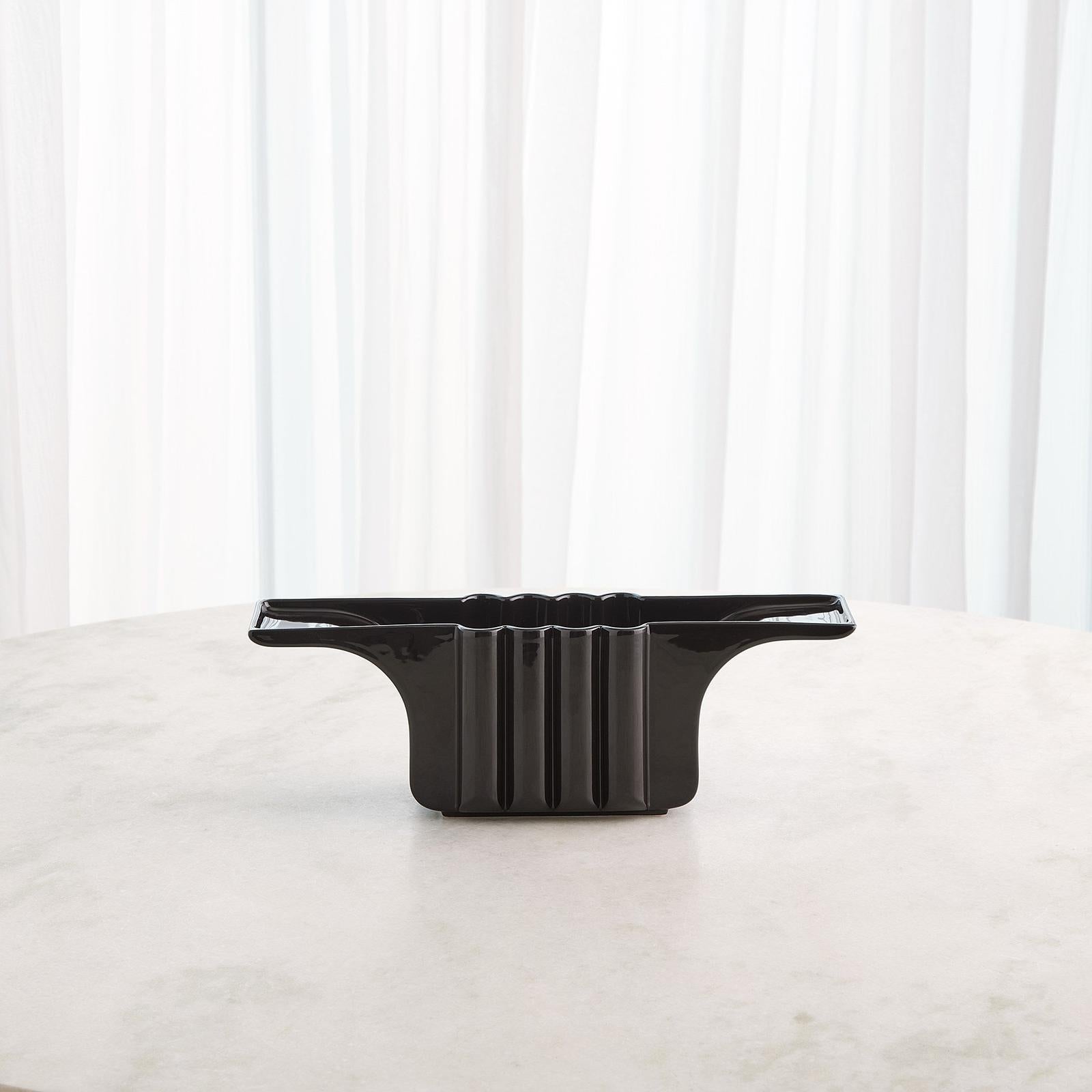 Global Views Black Flying Column Vase and Bowl