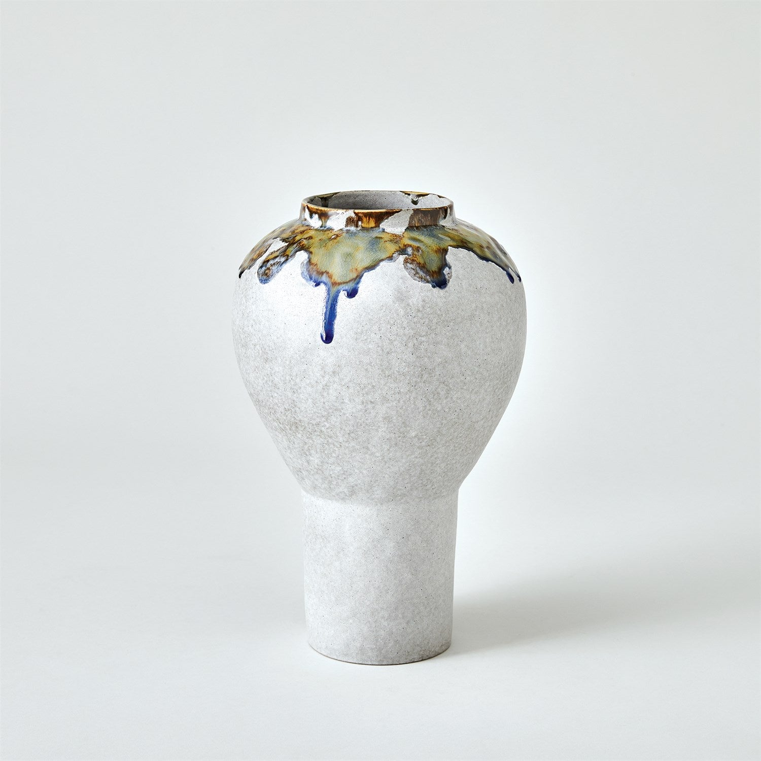 Global Views Volcan Grey Reactive Green Vases