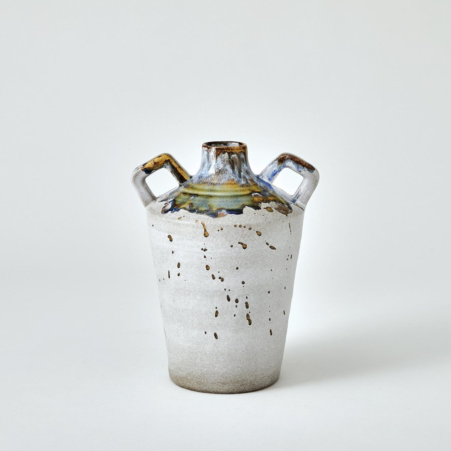 Global Views Volcan Grey Reactive Green Handled Jars