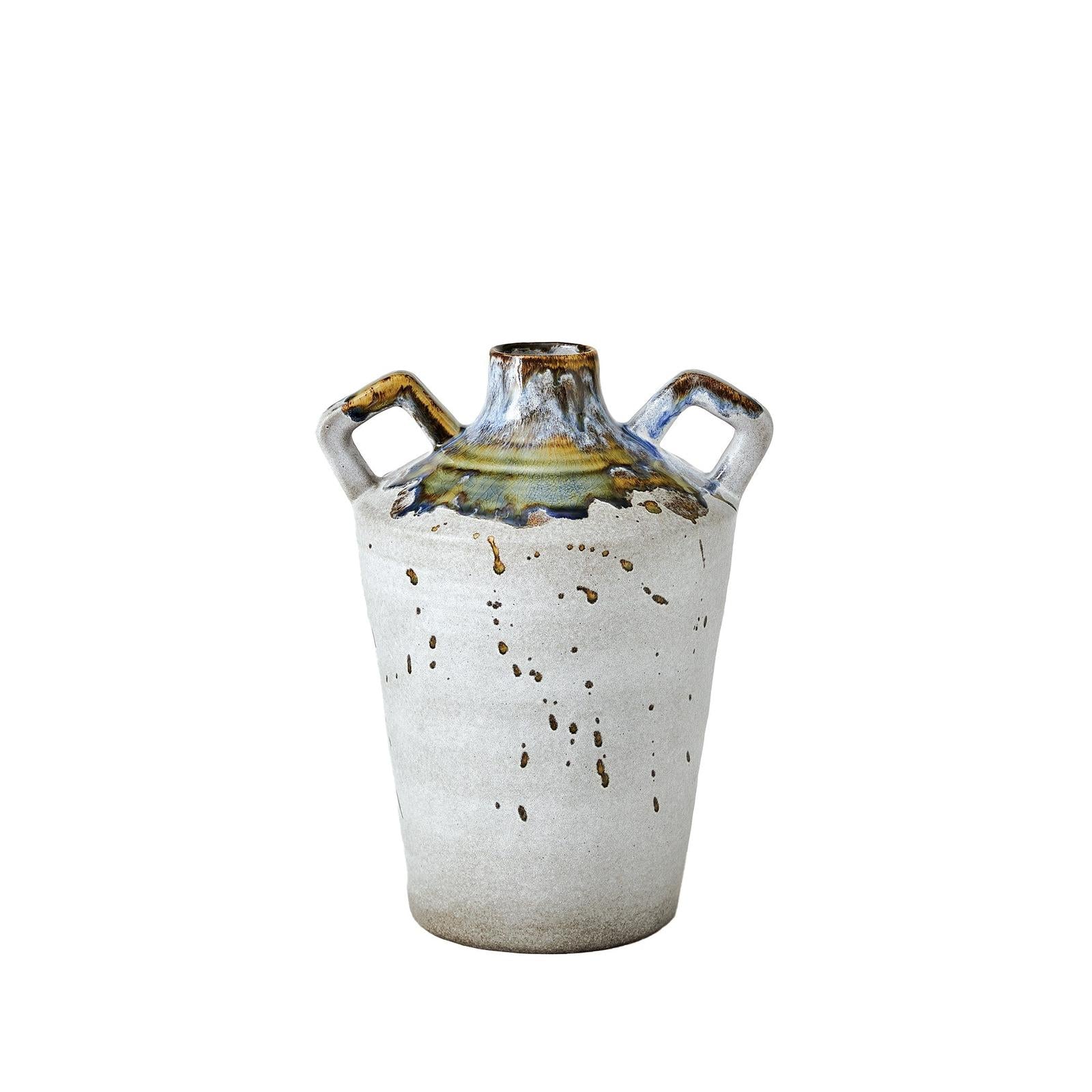 Global Views Volcan Grey Reactive Green Handled Jars