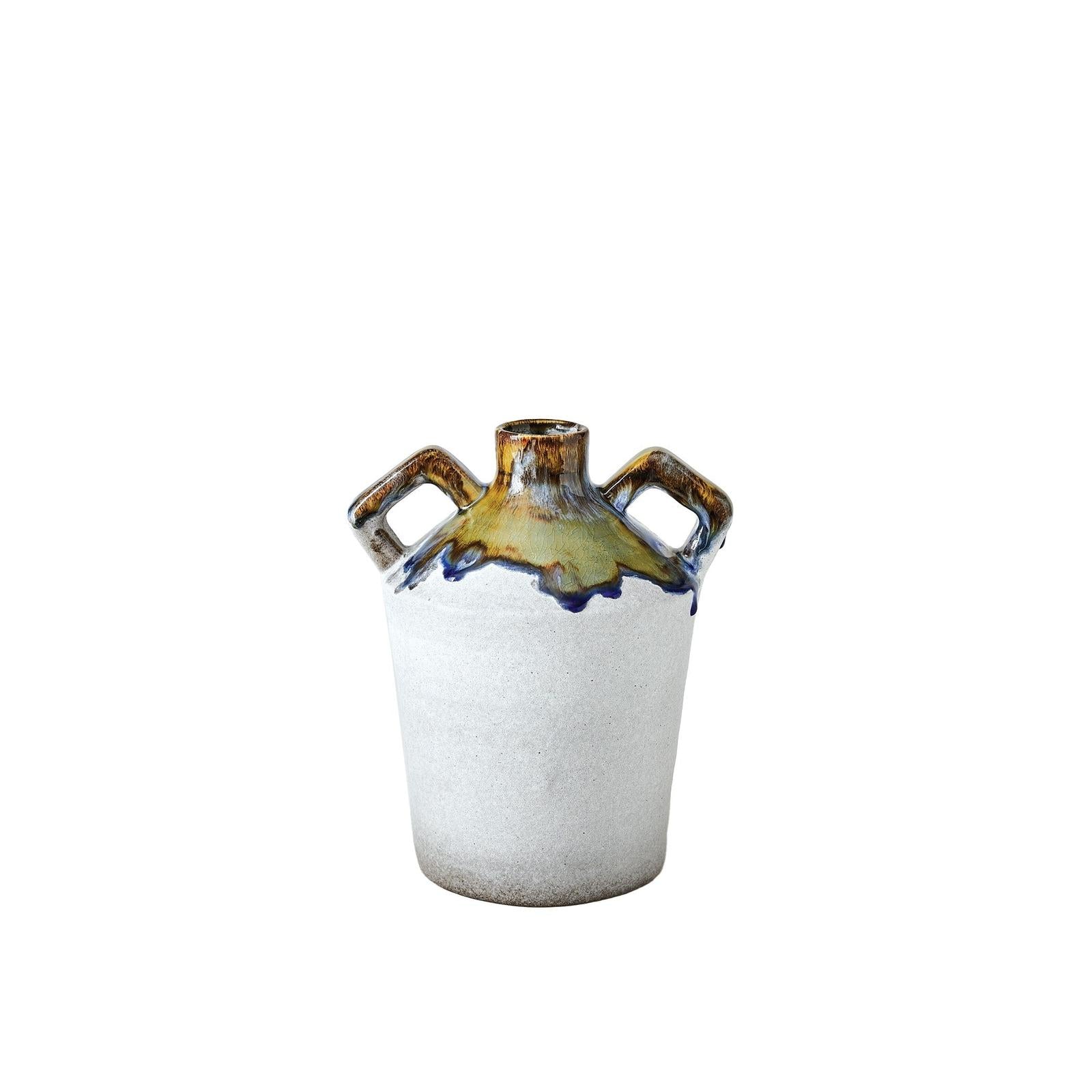 Global Views Volcan Grey Reactive Green Handled Jars