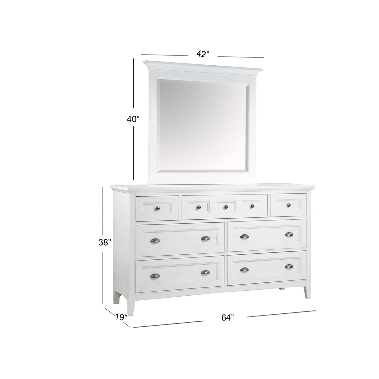 Magnussen Home Heron Cove Chalk White & Dovetail Grey Drawer Dresser