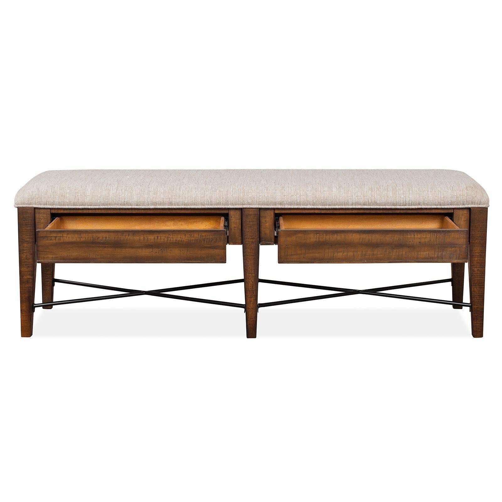 Magnussen Home Bay Creek Toasted Nutmeg Upholstered Bench