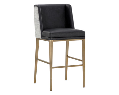 Sunpan Joplin Barstool - Cantina Black / Vera White Pepper