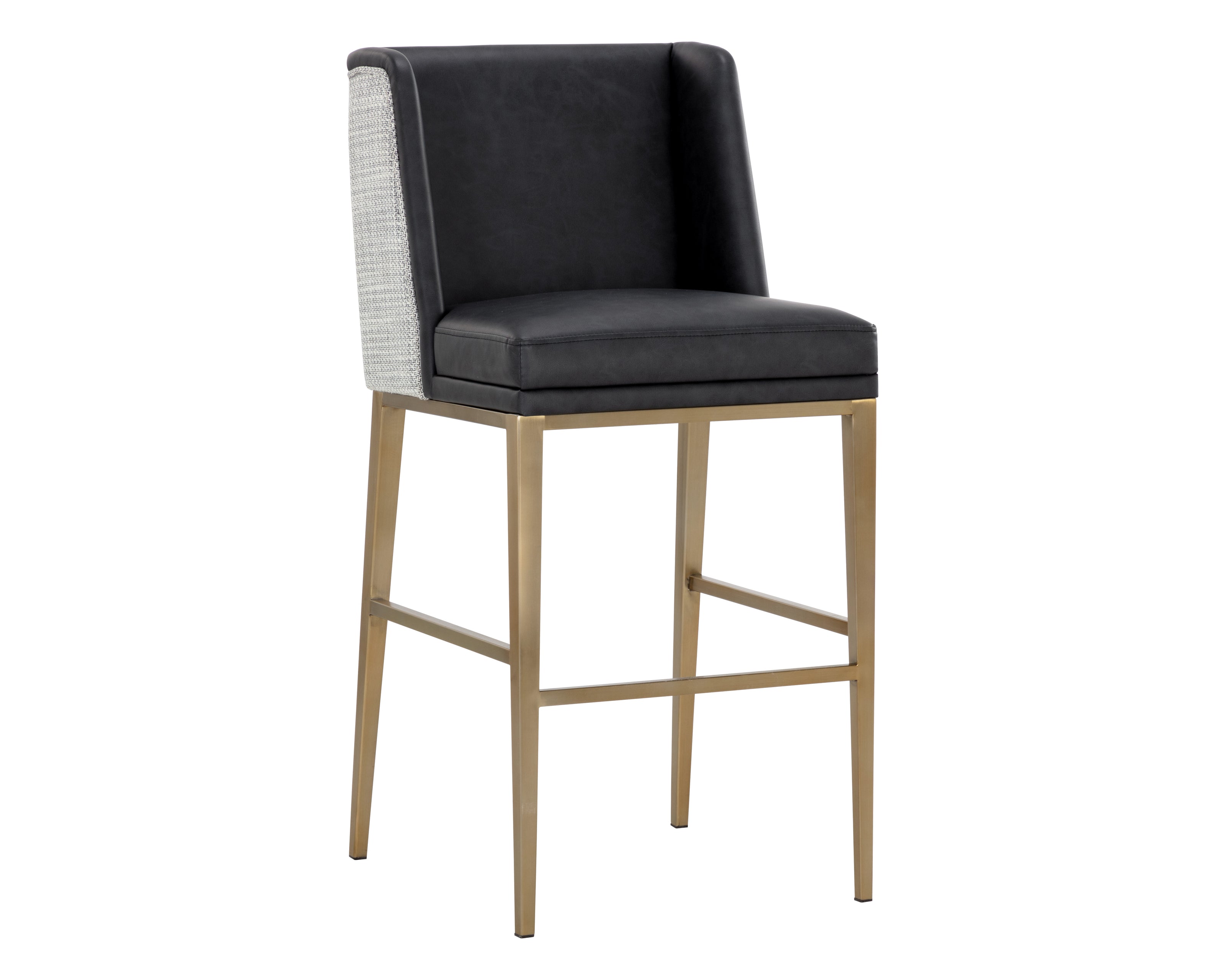 Sunpan Joplin Barstool - Cantina Black / Vera White Pepper