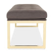 Michael Amini Dahlia Velvet Accent Bench - Chocolate/Gold