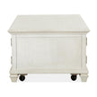 Magnussen Home Newport Alabaster Lift Top Storage Cocktail Table With Casters 
