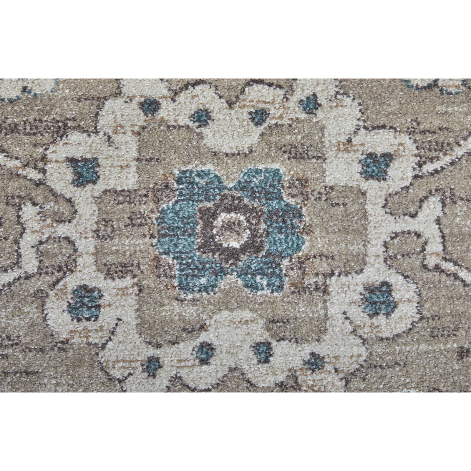 Feizy Dartmouth 39QLF Transitional Floral & Botanical Rug in Gray/Blue/Taupe