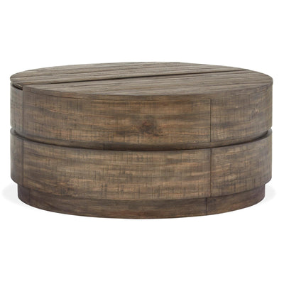 Magnussen Home Baisden Tobacco Lift Top Round Cocktail Table With Casters