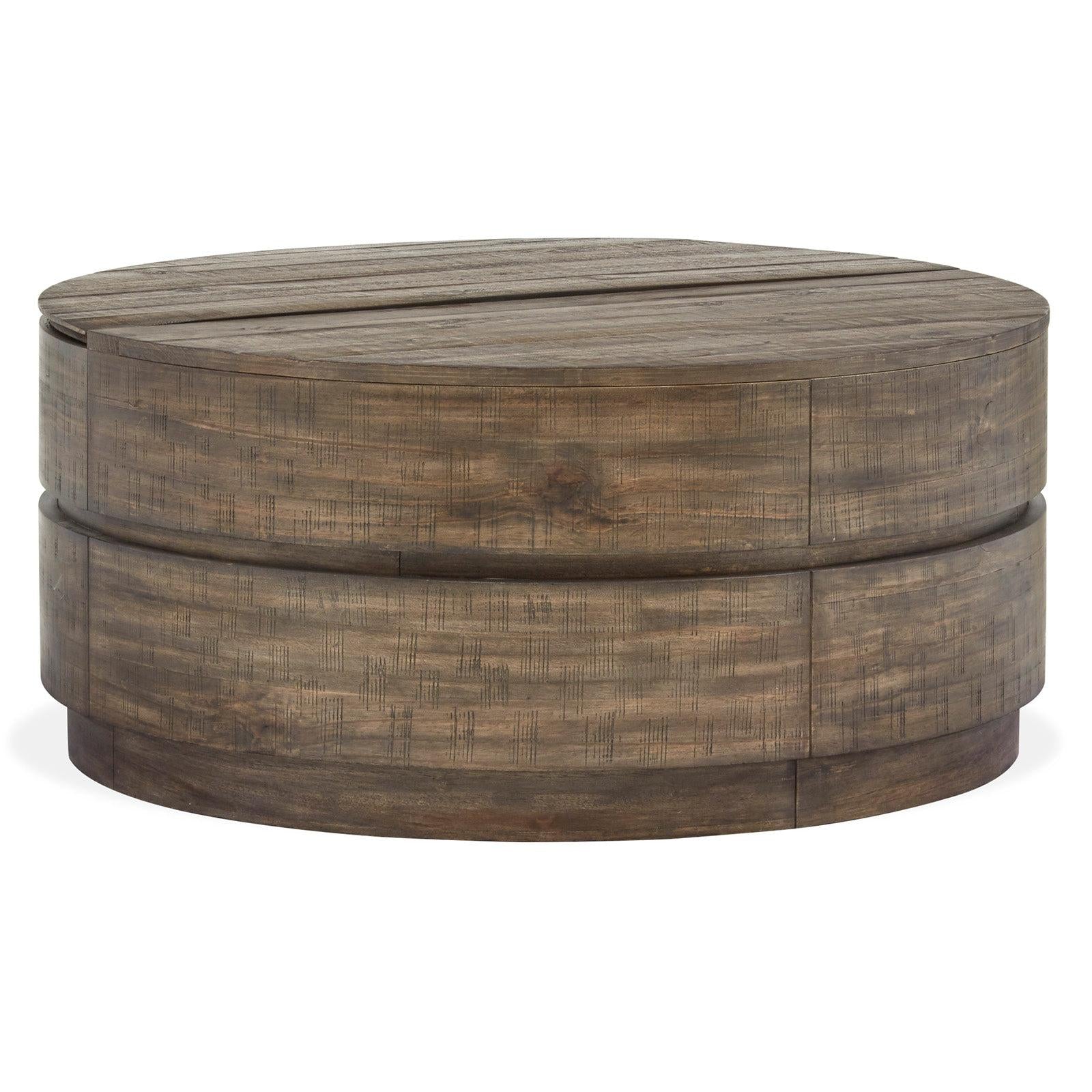 Magnussen Home Baisden Tobacco Lift Top Round Cocktail Table With Casters