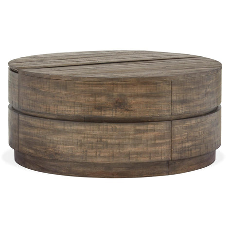 Magnussen Home Baisden Tobacco Lift Top Round Cocktail Table With Casters