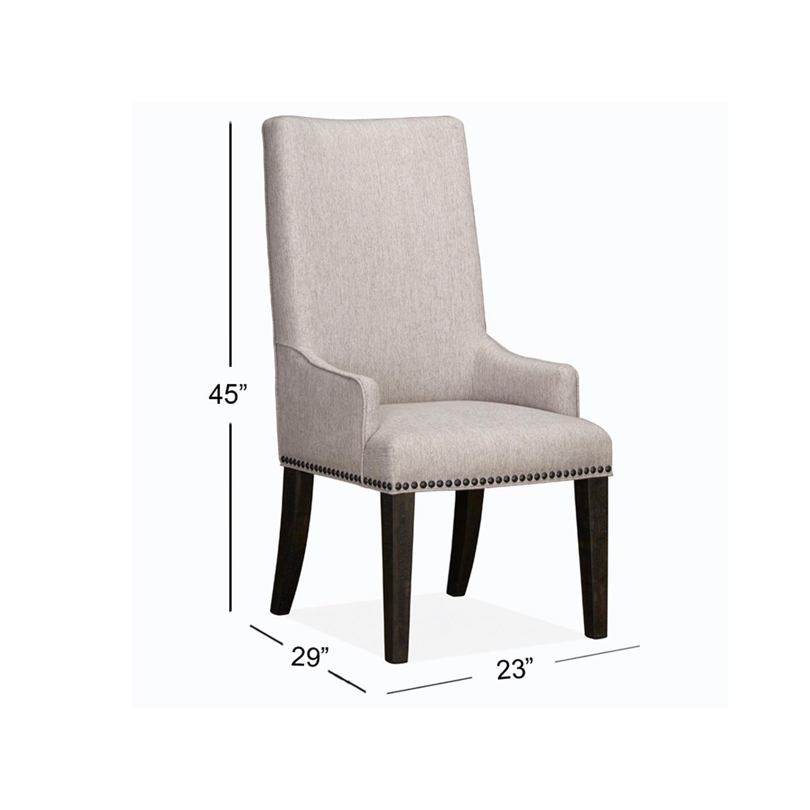 Magnussen Home Bellamy Peppercorn Upholstered Host Chair Set of 2