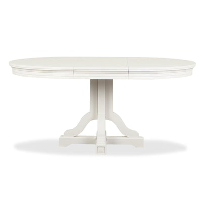 Magnussen Home Willowbrook Egg Shell White Extendable 48" Round Dining Table