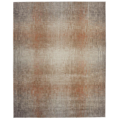 Feizy Eden 39QPF Modern Abstract Rug in Ivory/Taupe/Pink