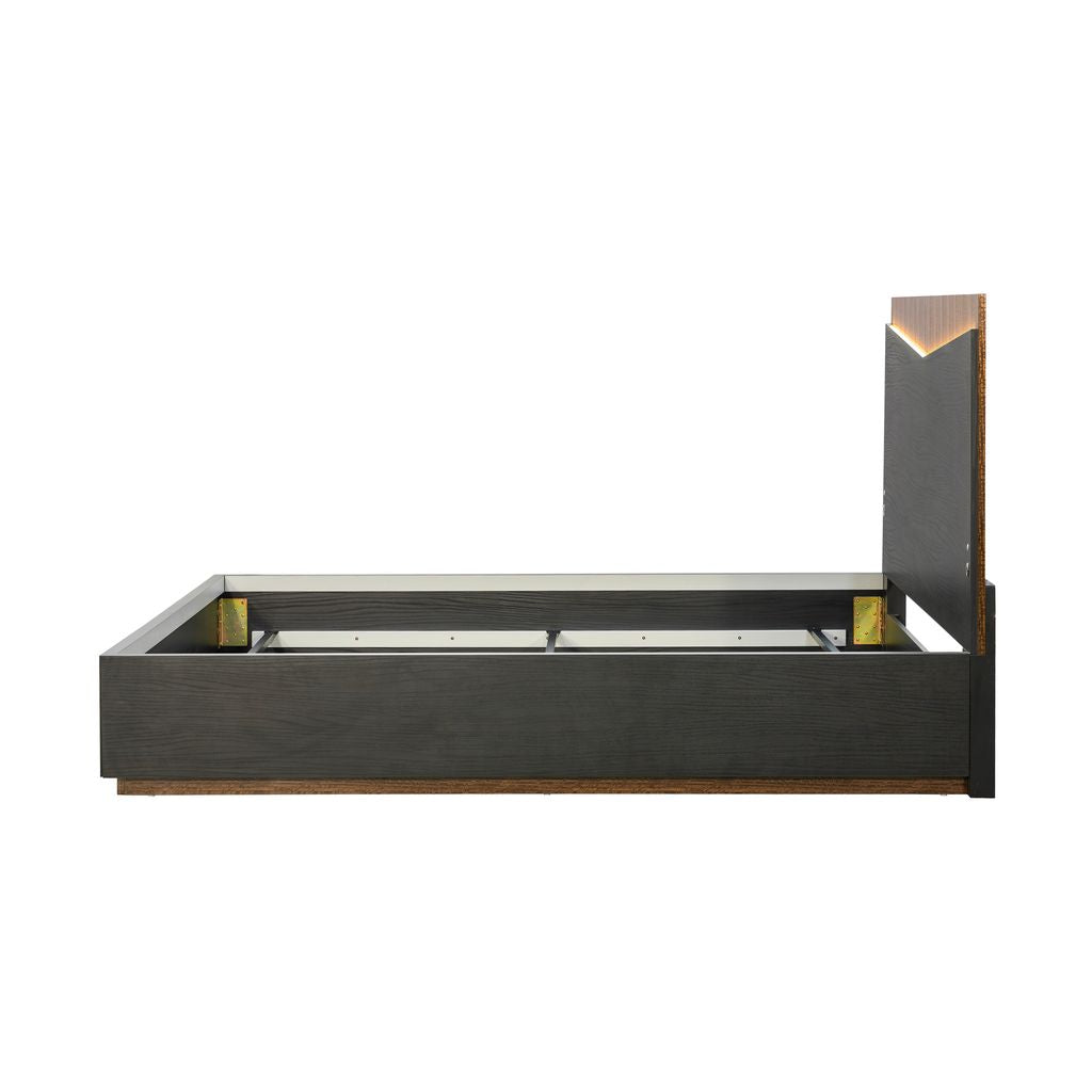 Michael Amini Kayner Bed with LED Lights - Charcoal