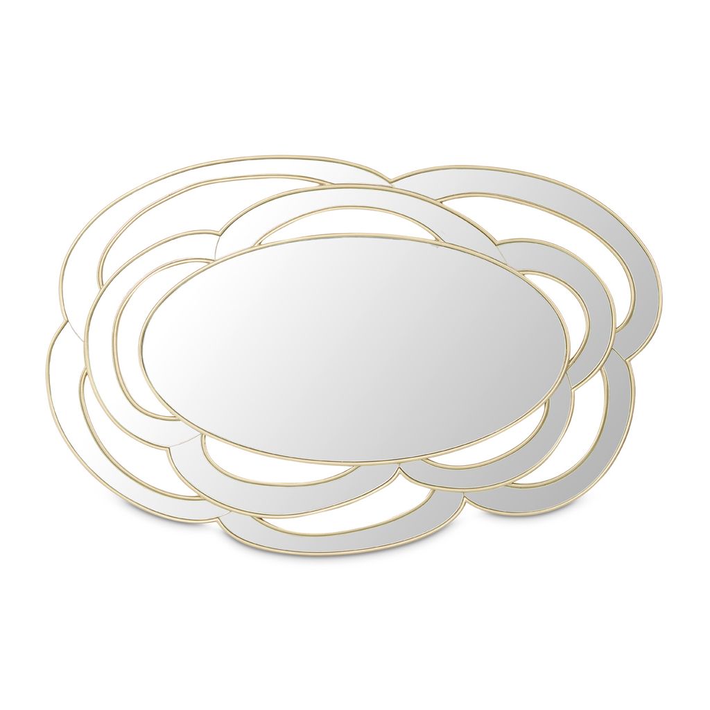 Michael Amini Camellia Field Wall Mirror - Antique Gold