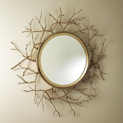 Global Views Twig Round Mirror