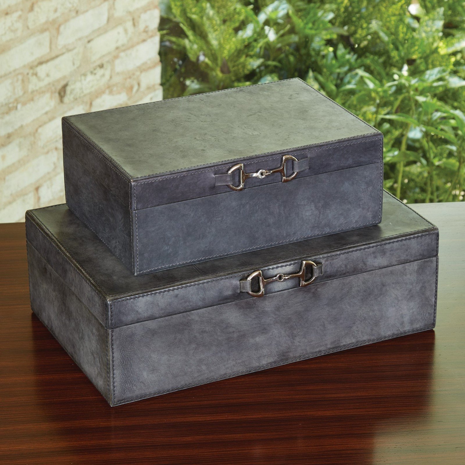 Global Views Blue Wash Stirrup Detail Box