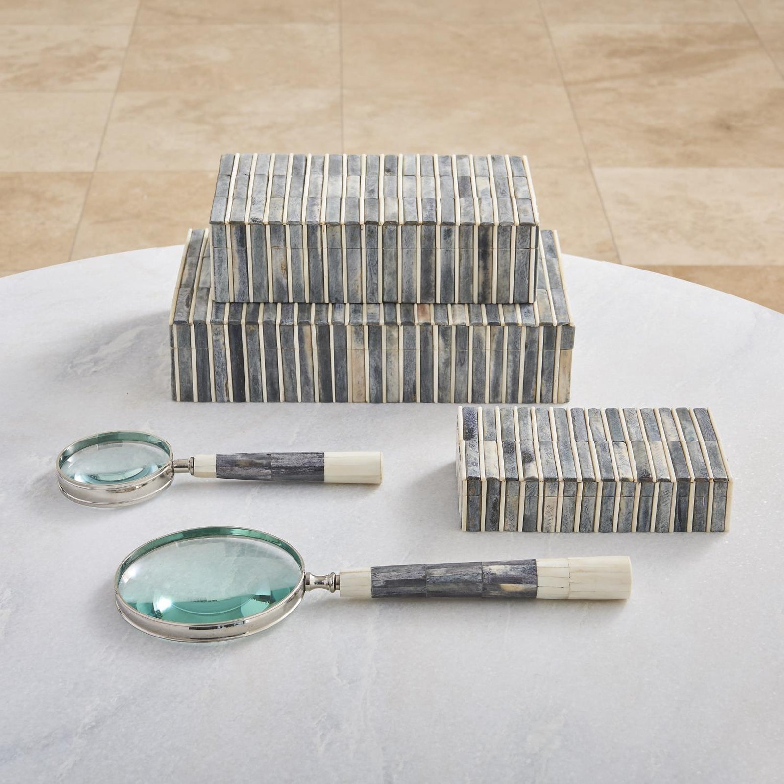 Global Views Grey Ivory Bone Box