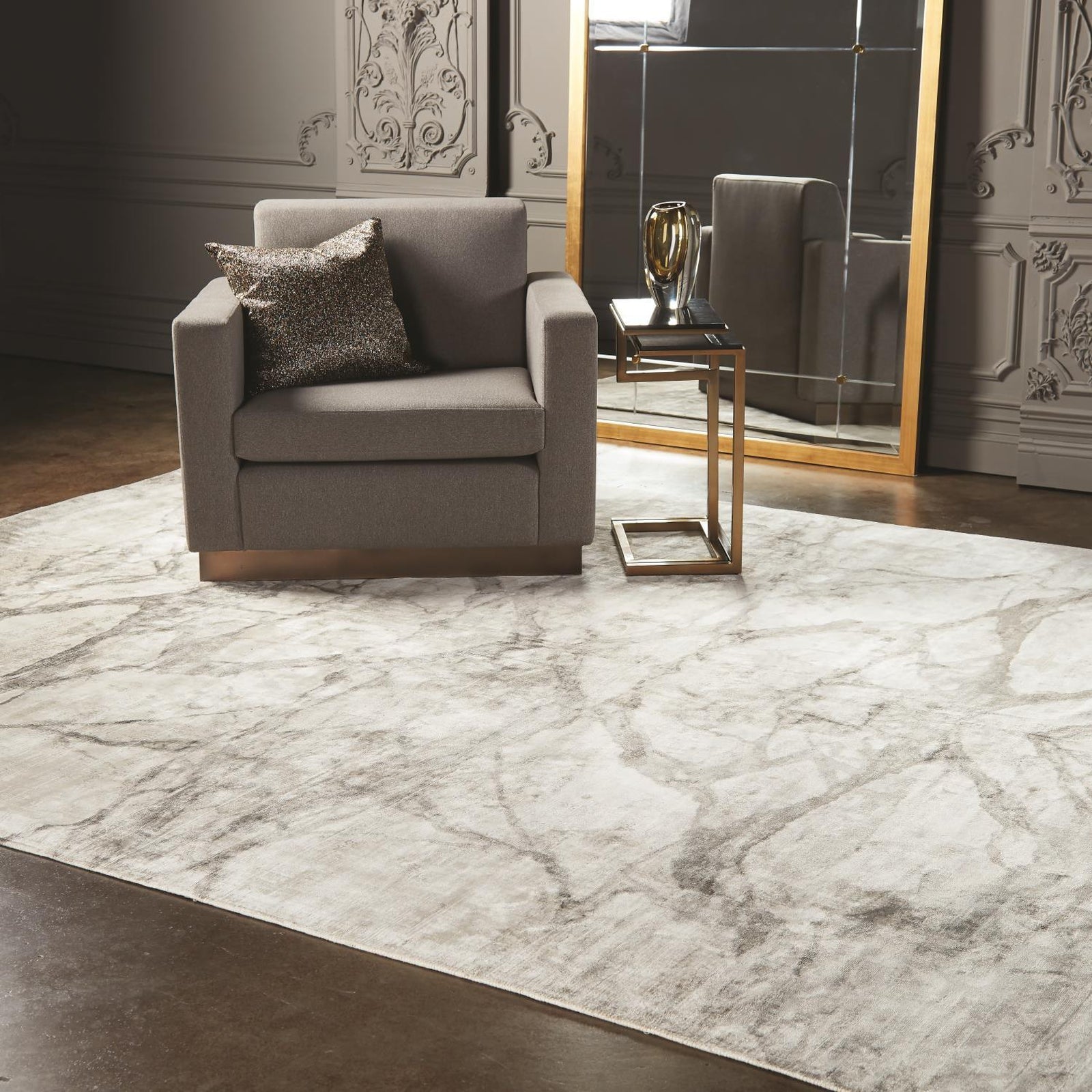 Global Views Neutrals Mirror Match Marble Rug