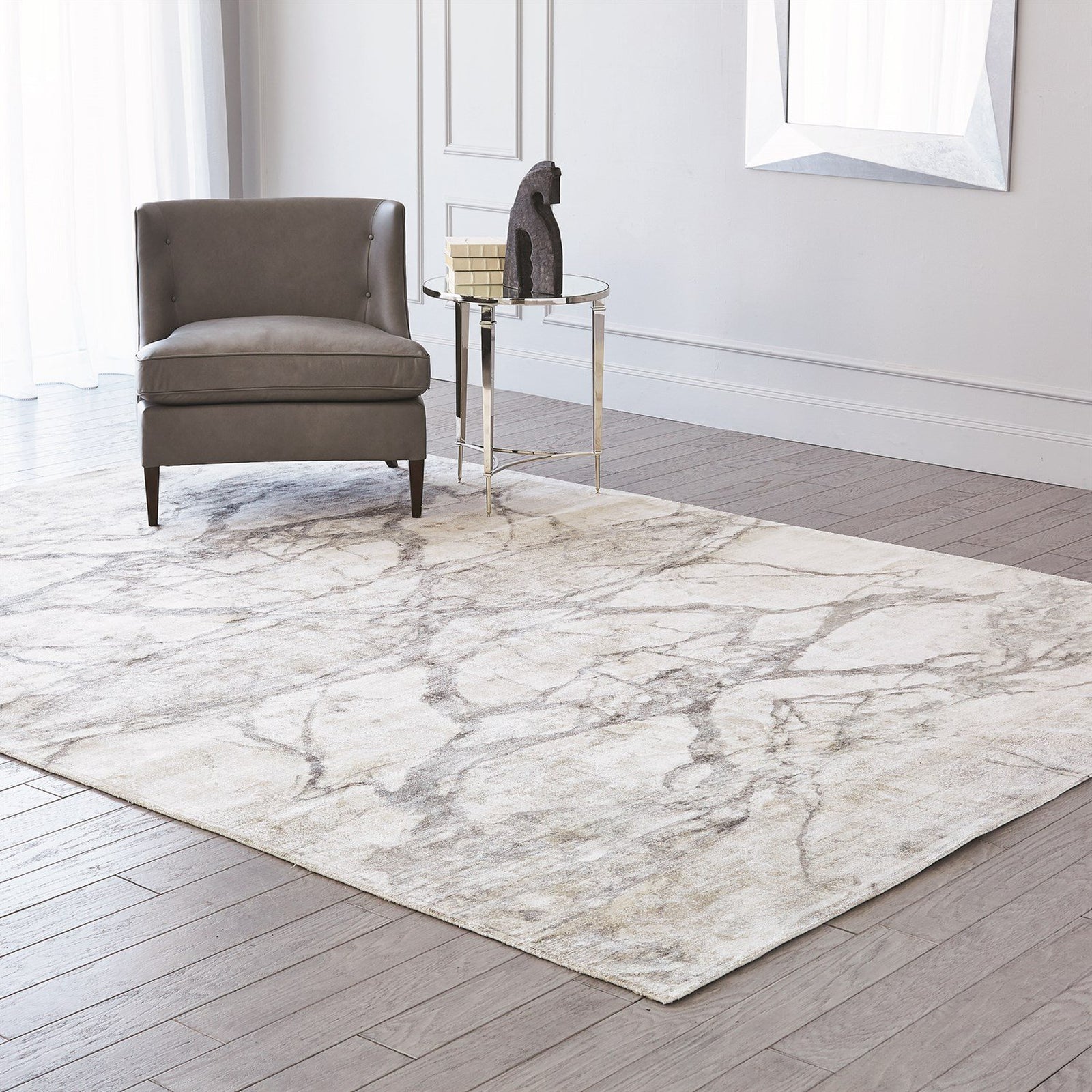 Global Views Neutrals Mirror Match Marble Rug