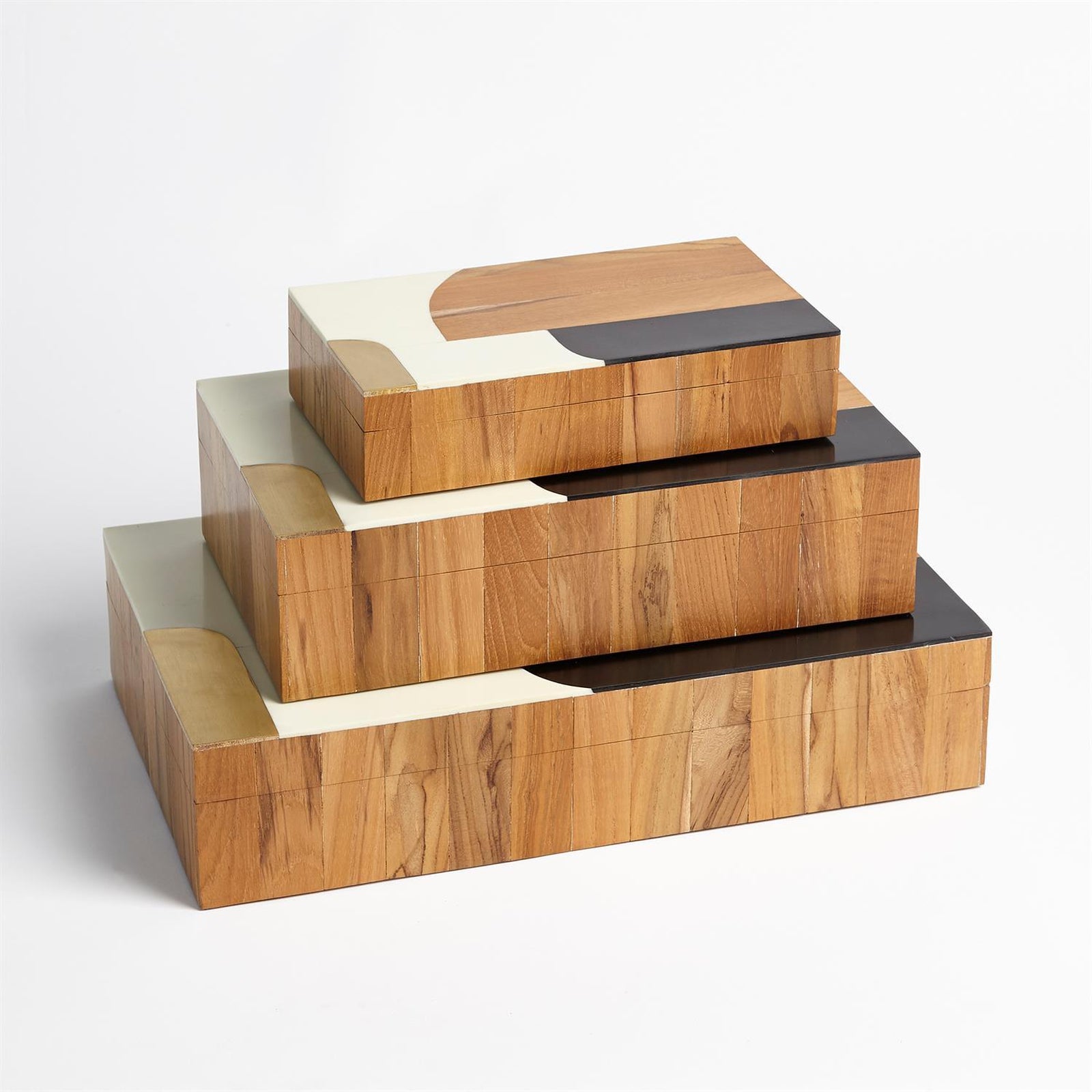 Global Views Black Ivory Wooden Inlaid Box