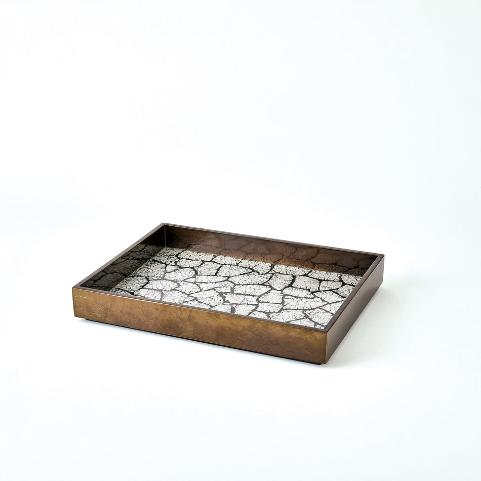 Global Views Eggshell Tray Antique Gold Leaf